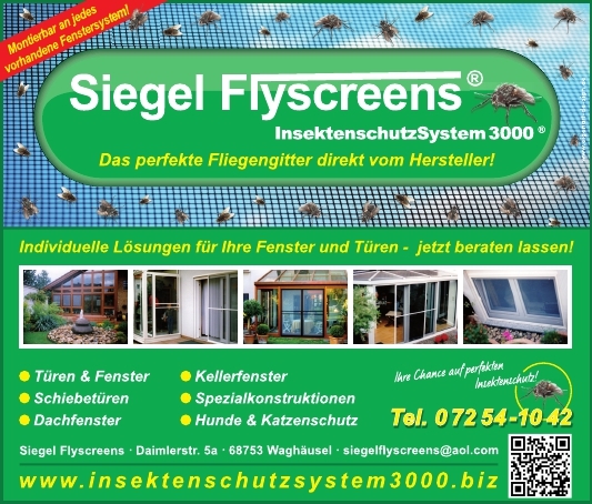 Millionen fache Nutzung & ausgereiftem Insektenschutz ! Siegel Flyscreens zufriendene Kunden