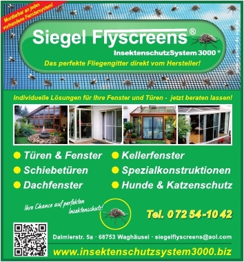 Siegel Flyscreens Fliegengitter für jeden Zweck